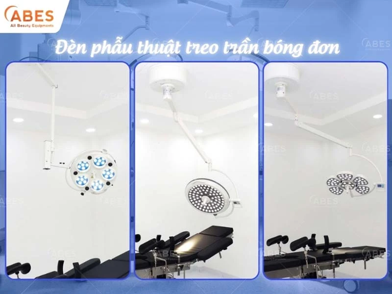 Đèn mổ treo trần 1 nhánh (đèn mổ treo trần bóng đơn)