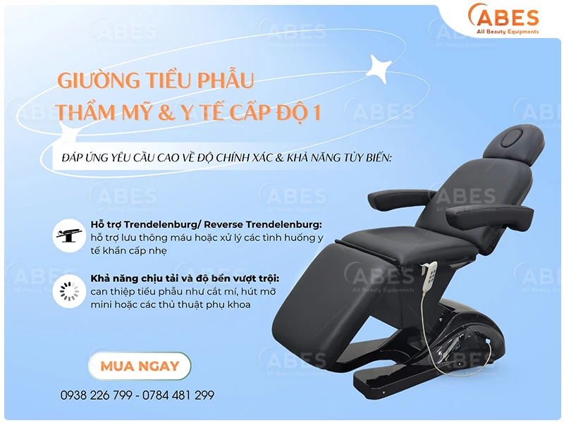 Giường tiểu phẫu Hi-MEC thiết kế đạt chuẩn y tế