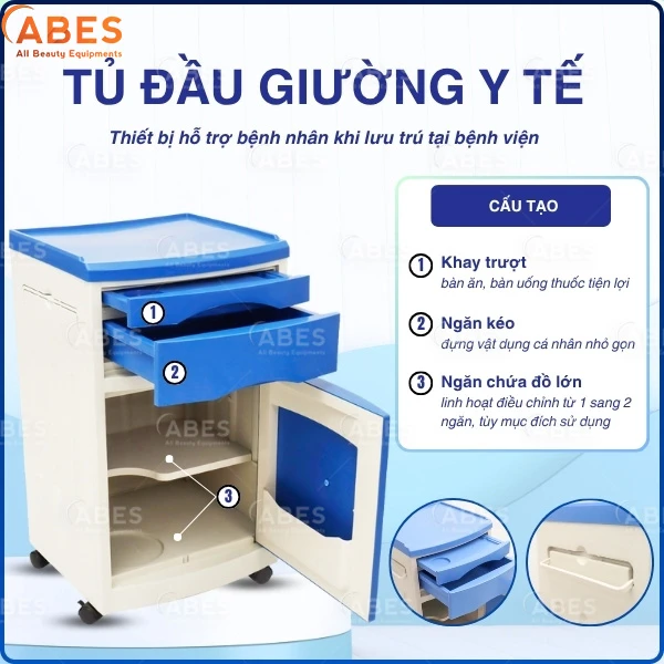 Cấu tạo tủ đầu giường y tế Hi-MEC
