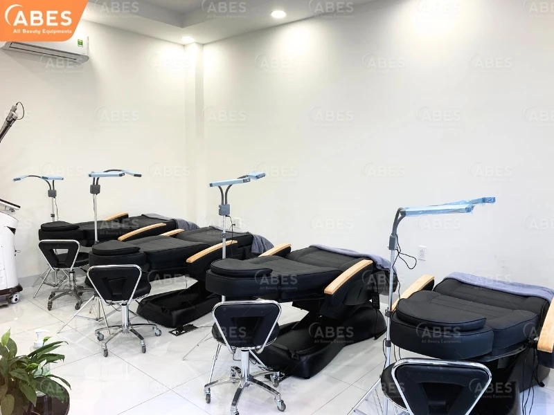 ABES bàn giao giường phun xăm chỉnh điện