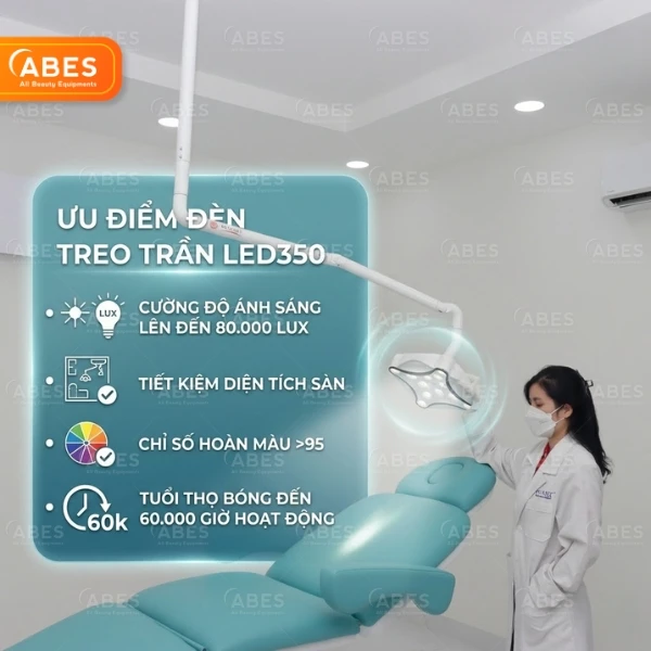 Đèn phẫu thuật LED350 treo trần - Tích hợp tính năng tắt/mở không chạm