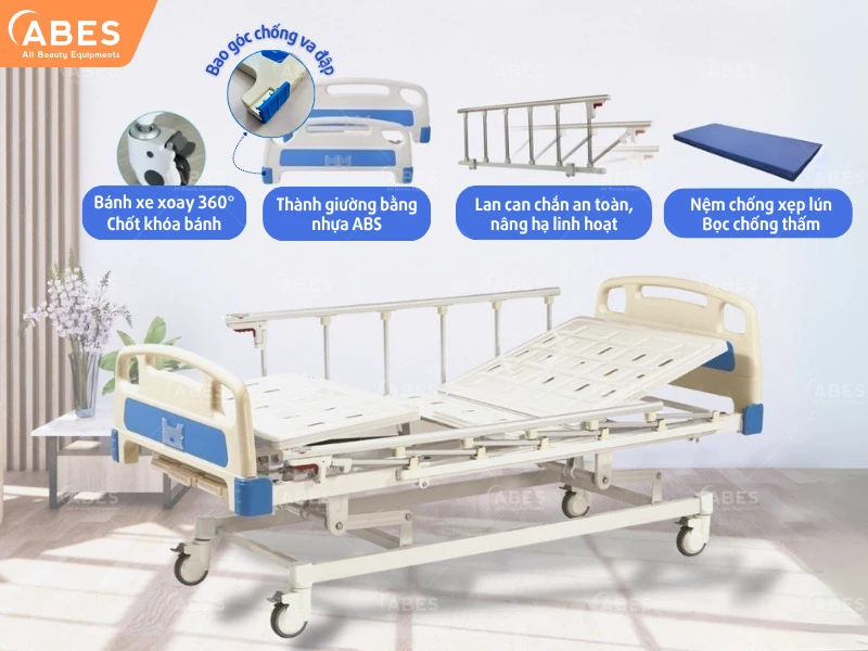 Giường bệnh nhân được chế tạo với các đặc điểm kỹ thuật đảm bảo an toàn và hiệu quả sử dụng