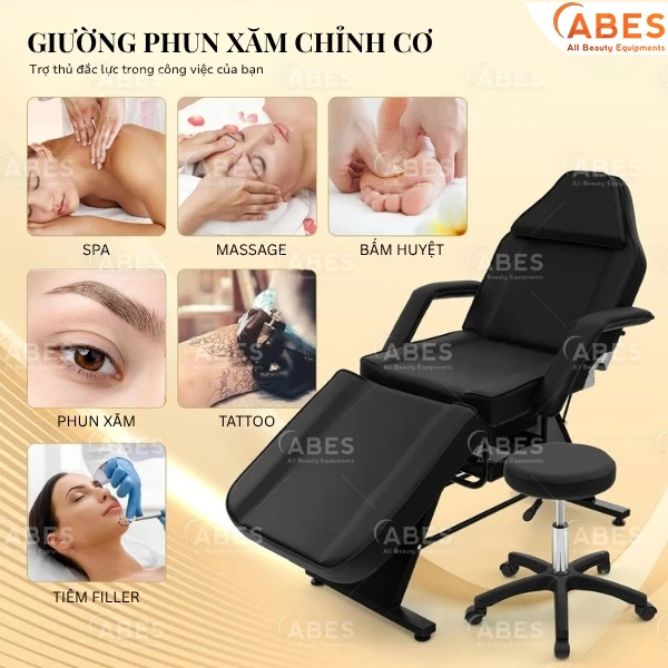 Giường phun xăm chỉnh cơ - Trợ thủ đắc lực tại cơ sở thẩm mỹ, y tế