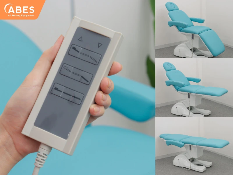 Giường phun xăm chỉnh điện Hi-MEC HMBB-8040 3 chức năng: Nâng/hạ lưng, nâng/hạ chân và nâng/hạ chiều cao