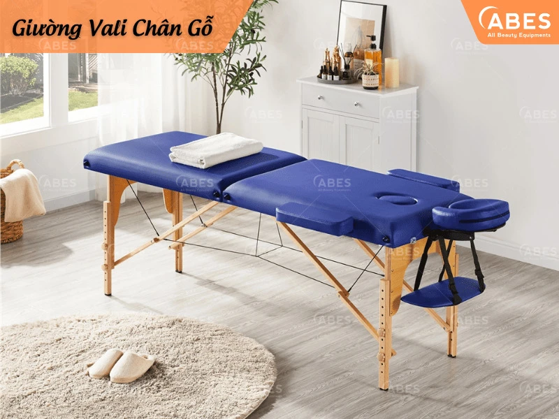 Giường phun xăm gấp gọn được thiết kế với khung gỗ chống nước, chống mối mọt