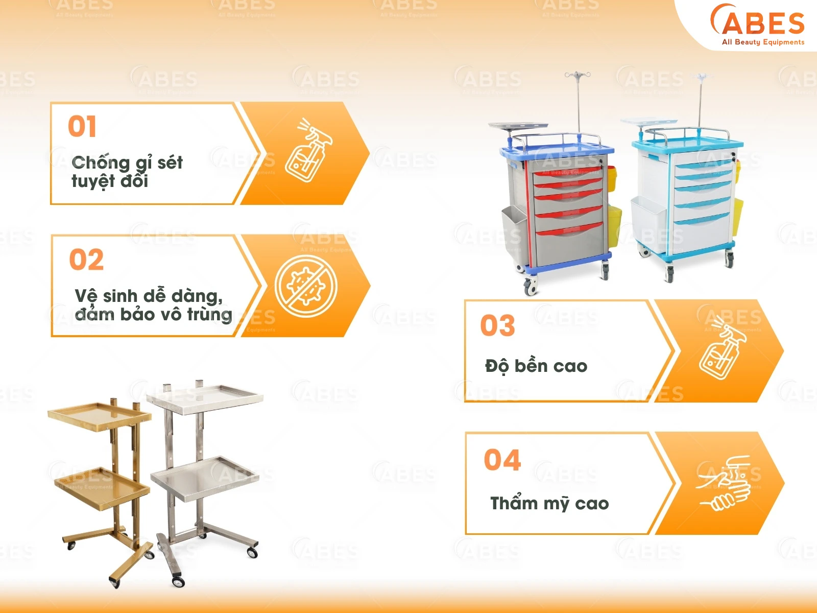 Sử dụng xe đẩy y tế mang đến nhiều lợi ích