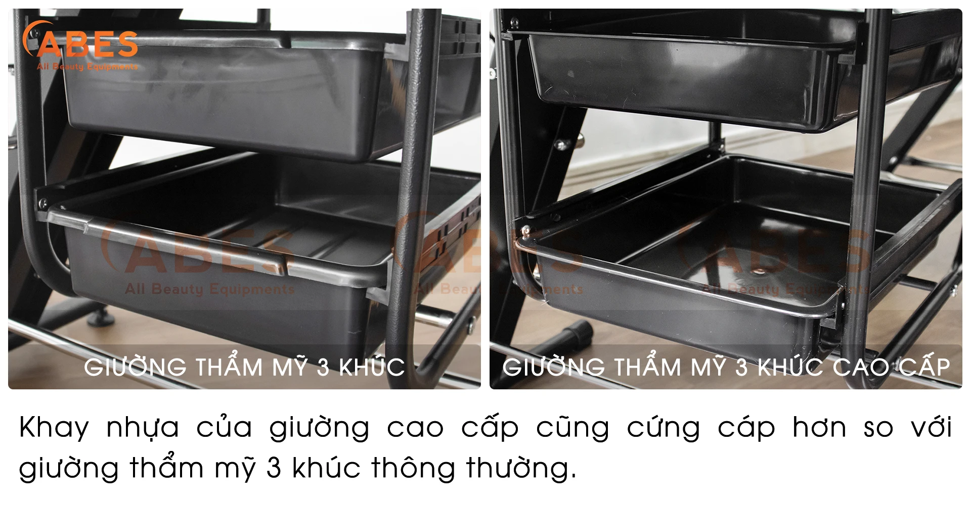 Giường thẩm mỹ 3 khúc với chiều cao mặt nê